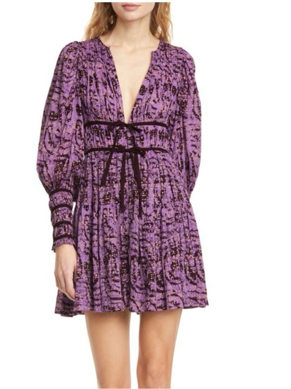 Ulla Johnson Kesia Mini Dress 2 Purple Long Sleeve Fall Feminine Whimsy Chic